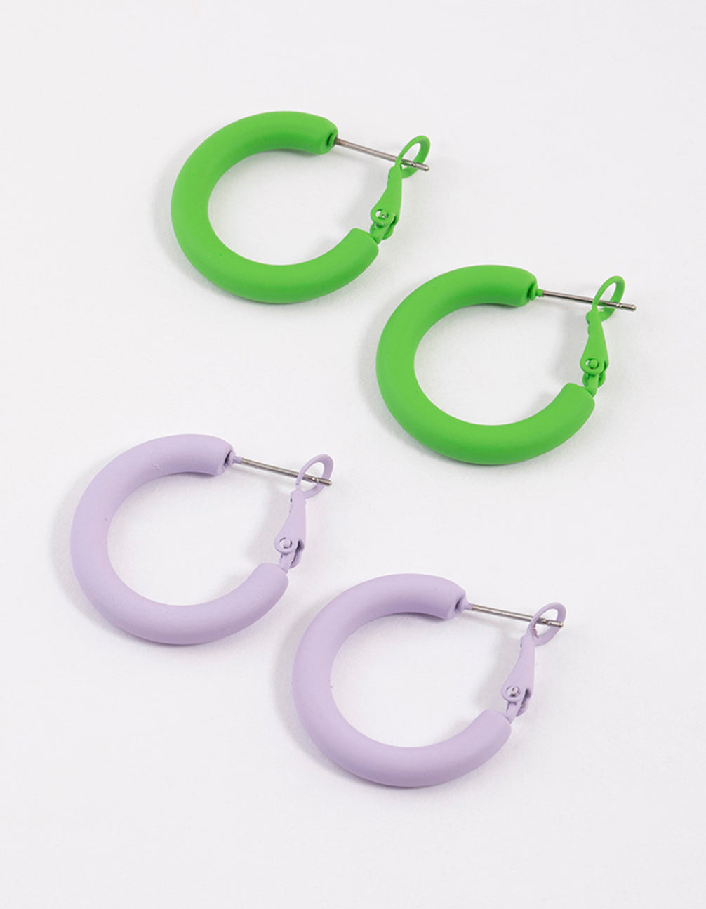 Coated Matte Thick Hoop Earrings Pack