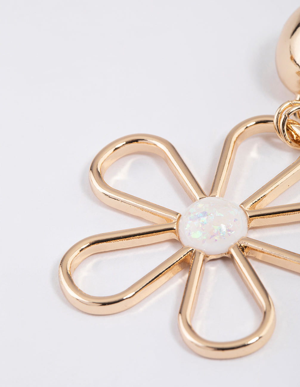 Gold Oversized Flower Drop Earrings