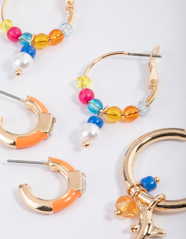 Gold Dolphin Earrings Pack