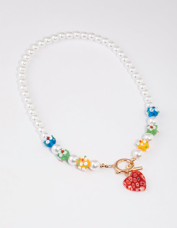 Gold Togge Clasp Heart Necklace