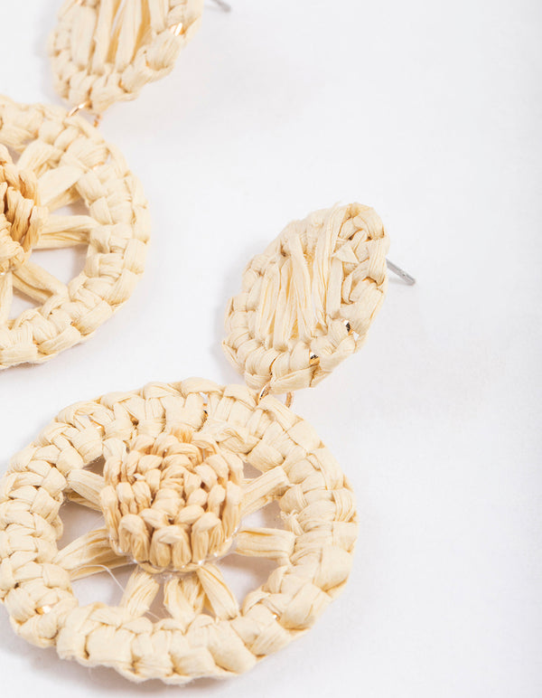 Gold Round Lily Pad Earrings