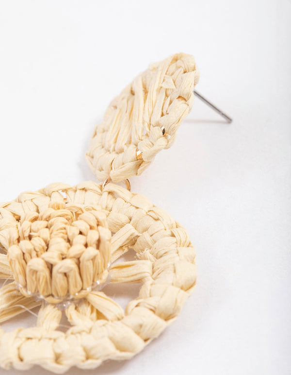 Gold Round Lily Pad Earrings