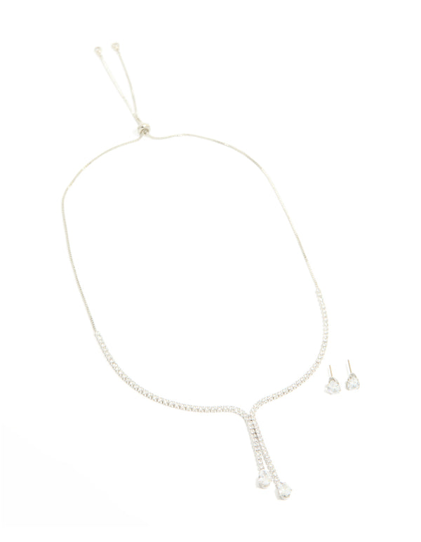 Silver Cup Chain Y-Neck Jewellery Set