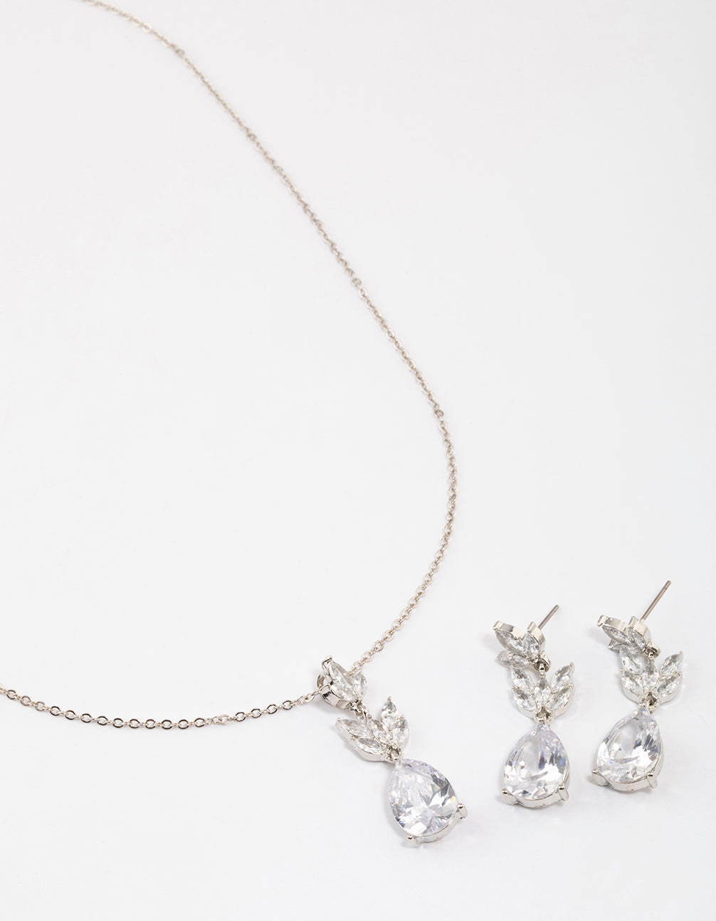 Silver Petal Jewellery Set