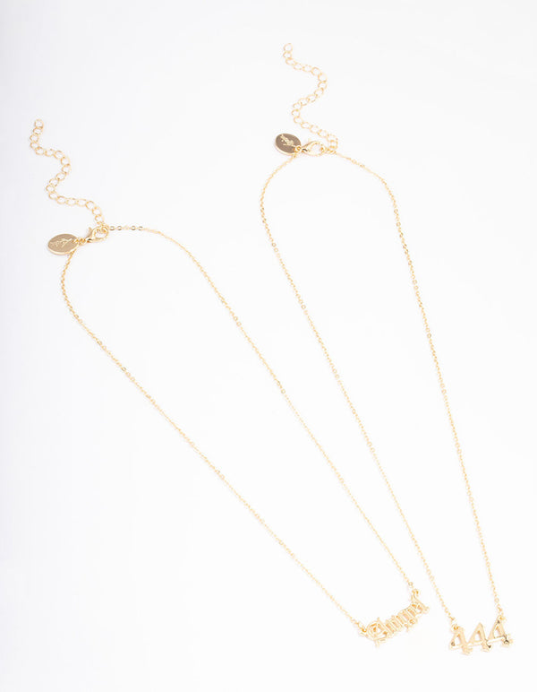 Gold Plated Angel Number '444' Layered Necklace