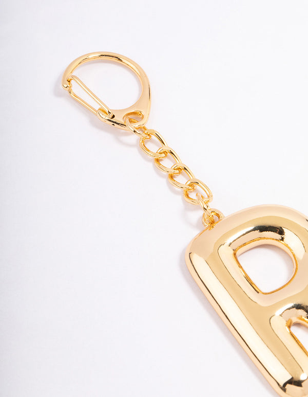 Gold Plated Letter R Key Chain