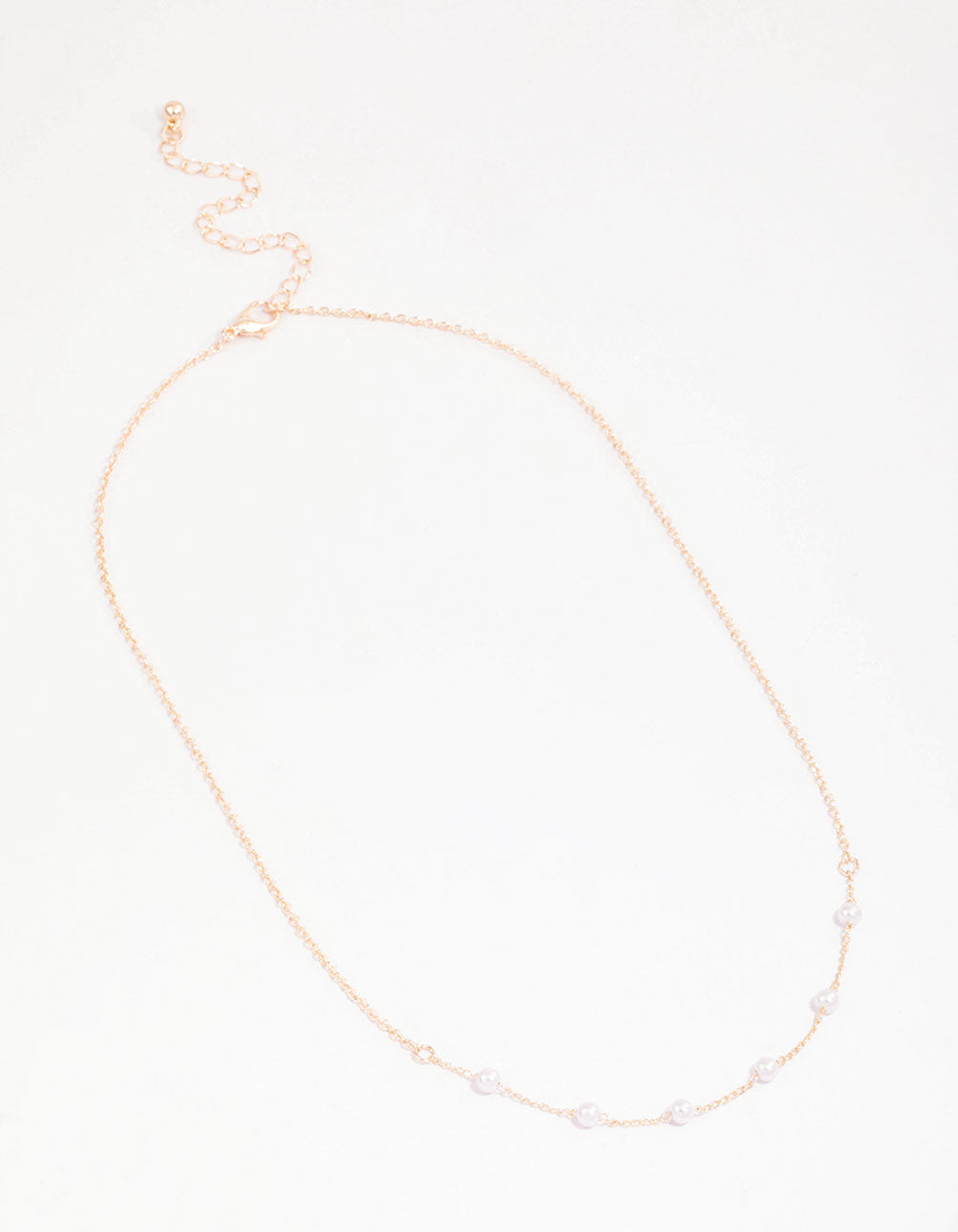 Rose Gold Dainty Pearl Necklace