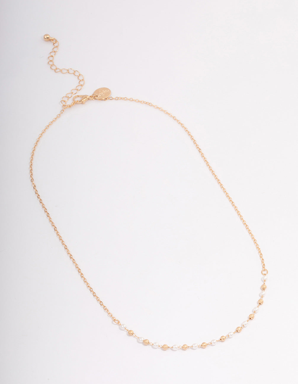 Gold Pearl & Gold Ball Necklace