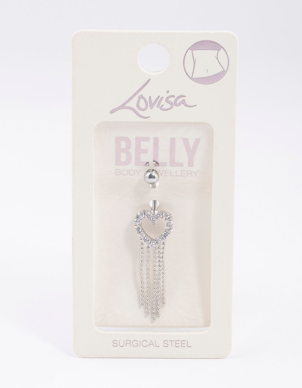 Surgical Steel Heart Trail Strand Belly Ring