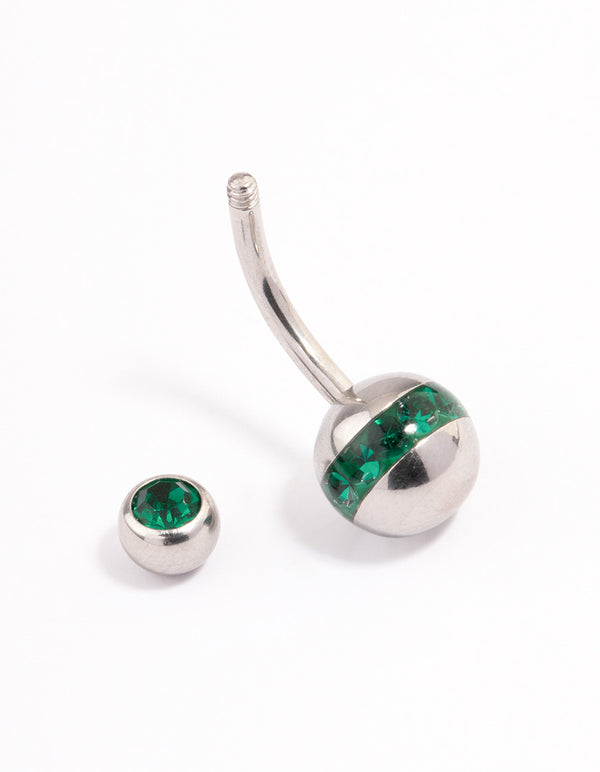 Surgical Steel Bezel & Sphere Belly Ring