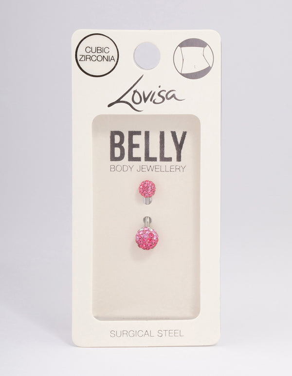 Surgical Steel Disco Ball Belly Ring