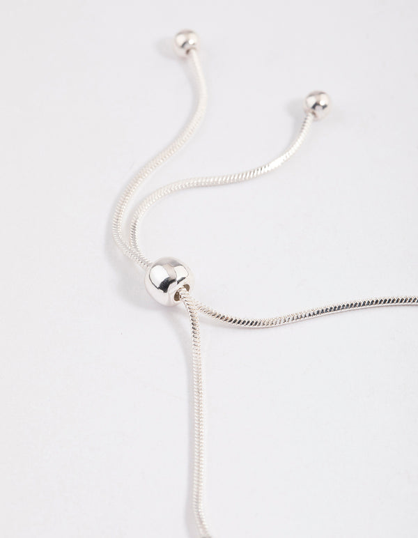 Silver Cubic Zirconia Small Baguette Toggle Tennis Bracelet