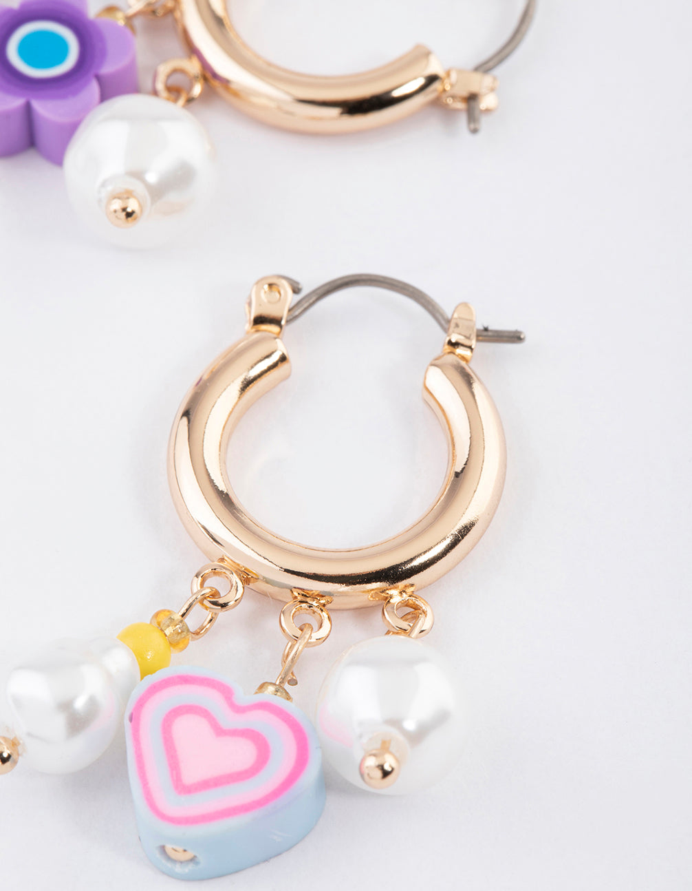 Gold Beaded Tassel Hoop Earrings