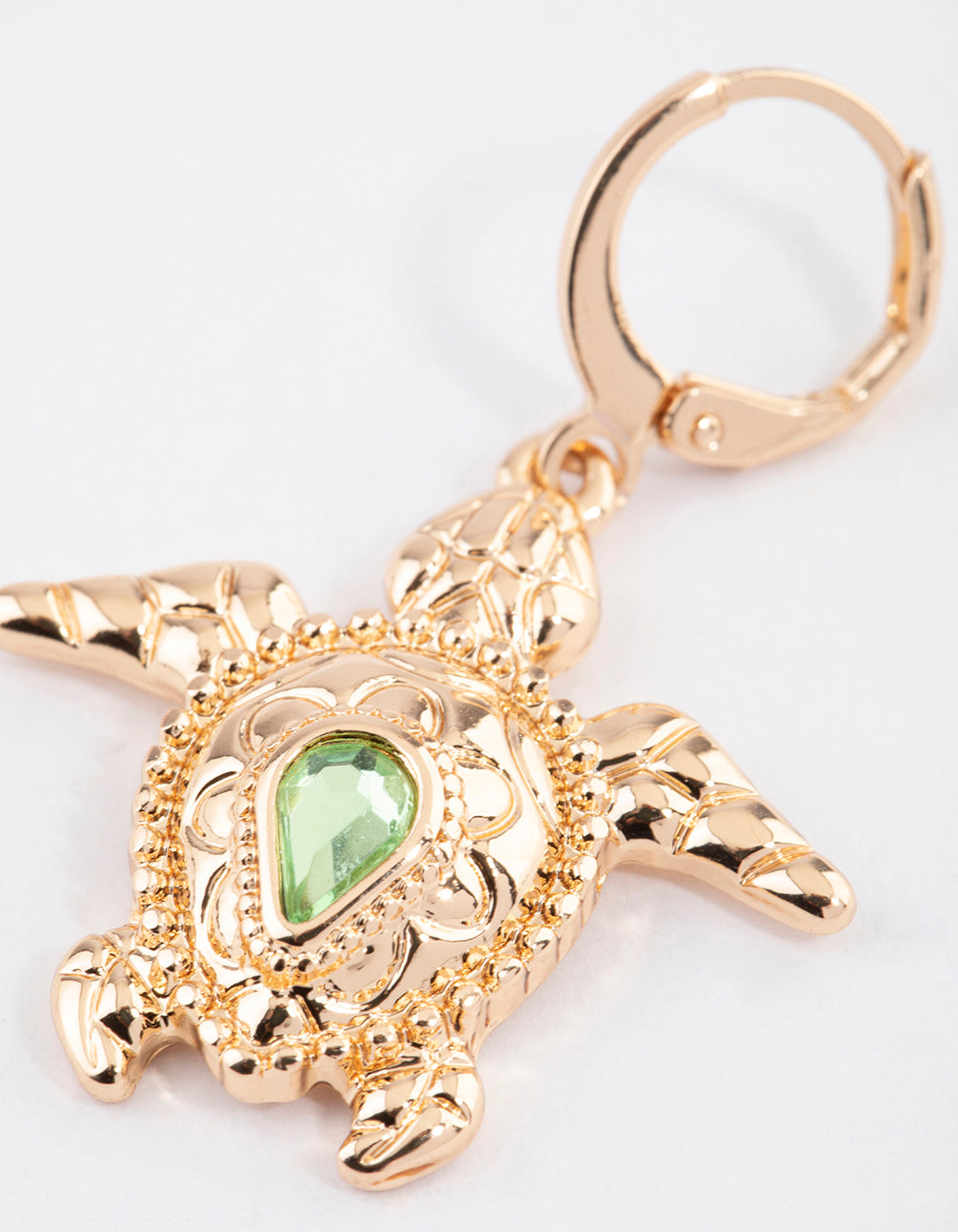 Gold Sea Turtle Drop Earrings