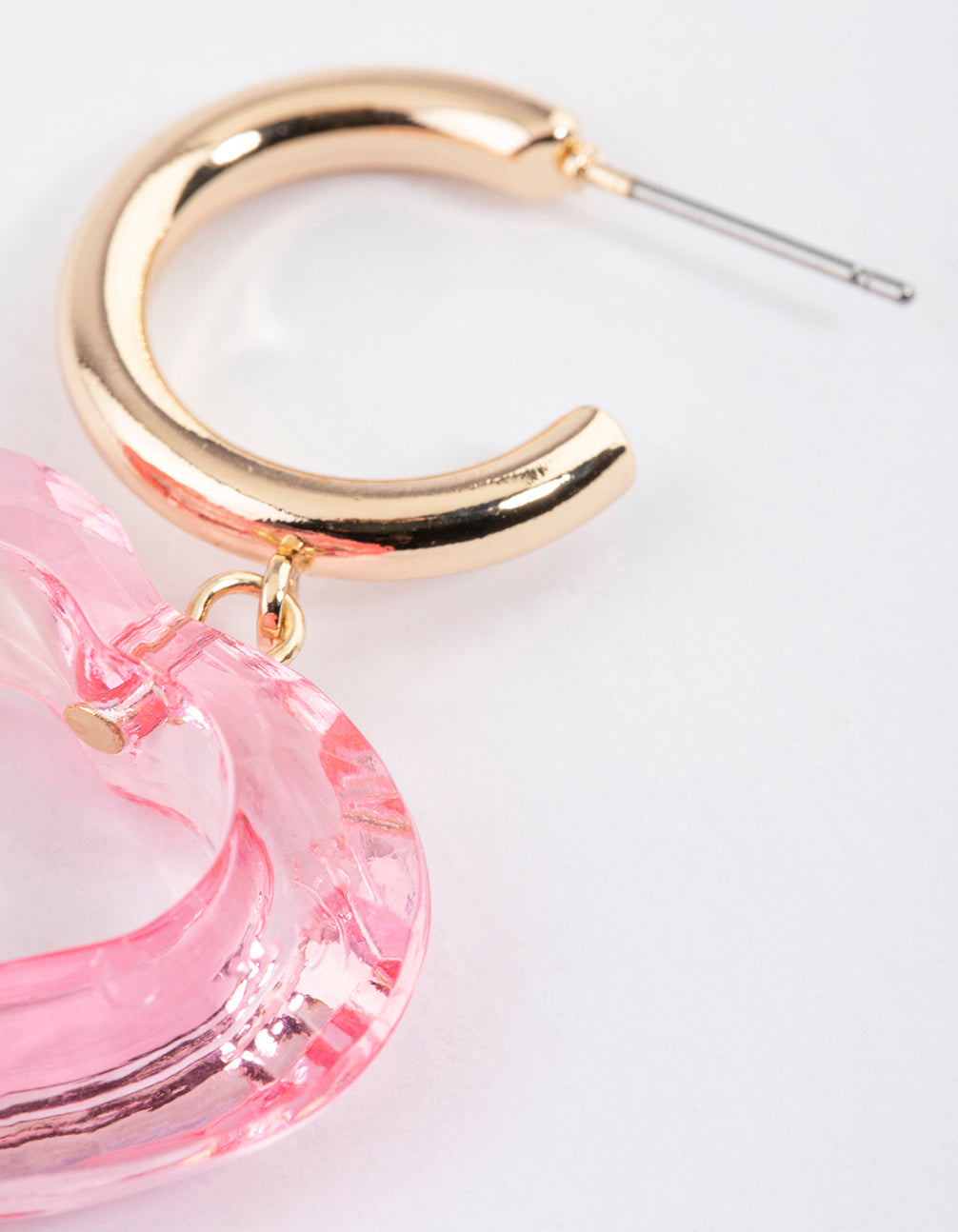 Gold Open Heart Drop Earrings