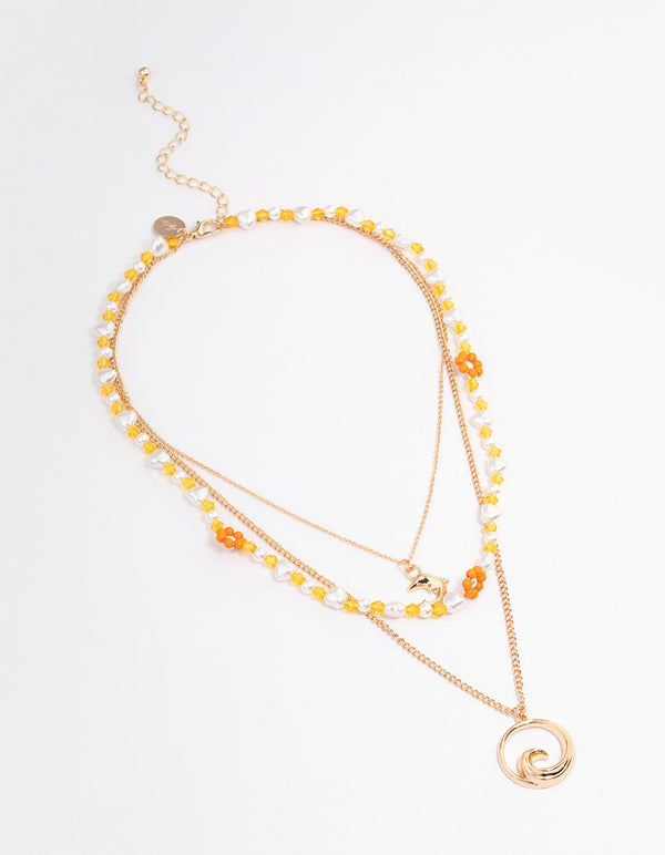 Gold Tidal Wave Layered Necklace