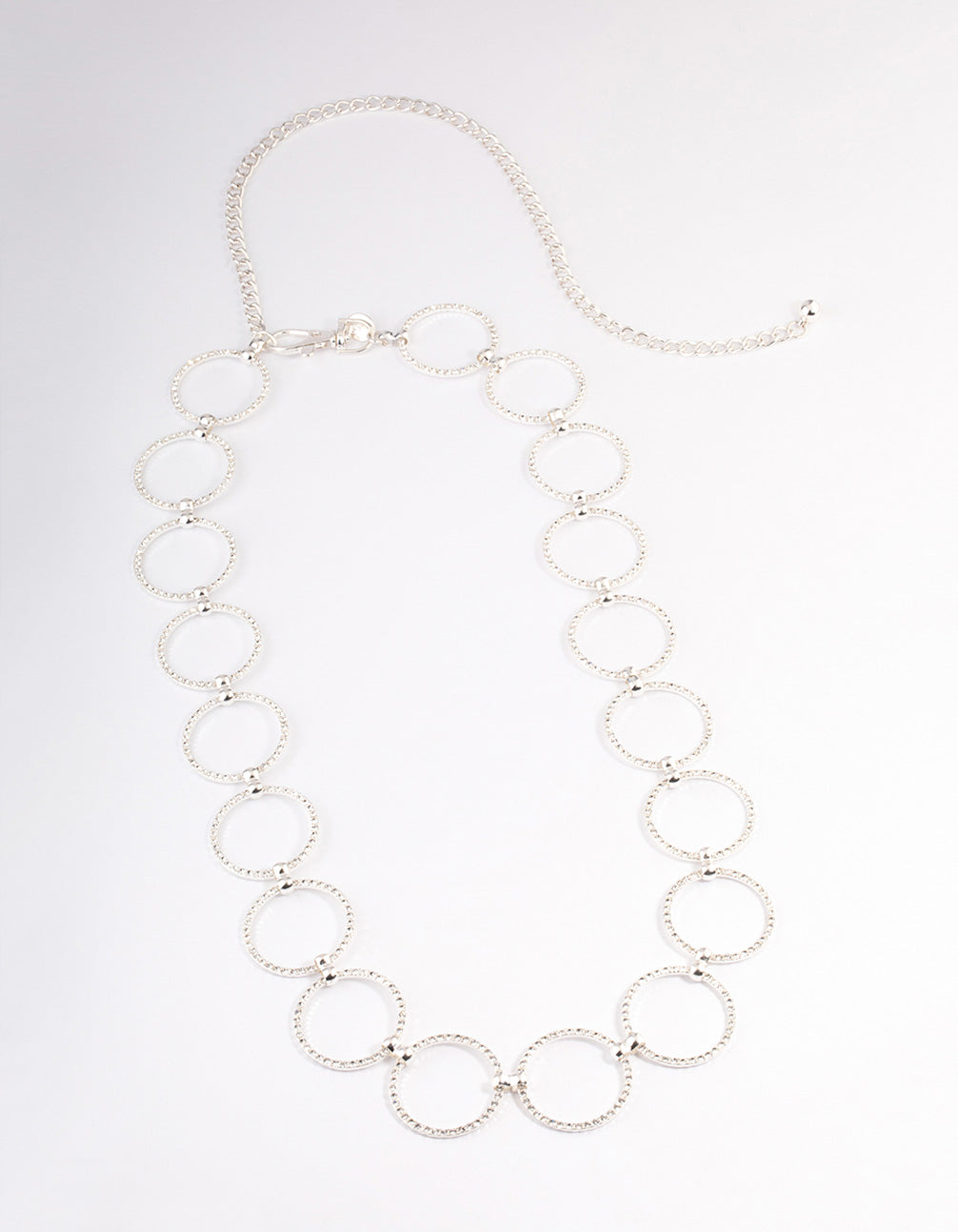 Silver Large Diamante Circle Belt