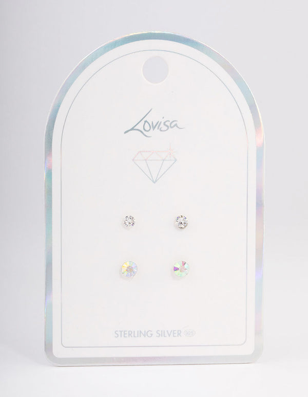 Sterling Silver Circle Stud Earring Pack