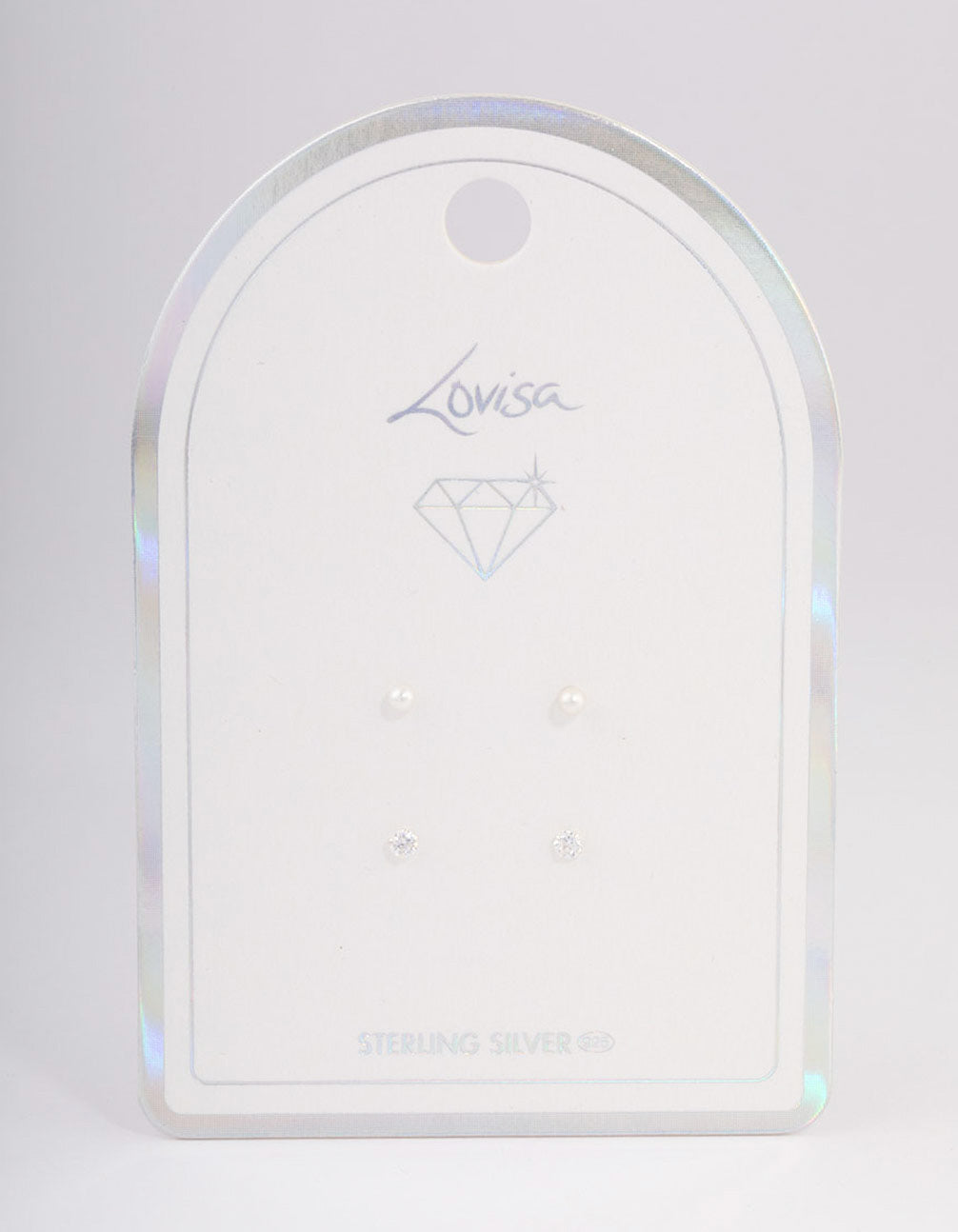 Sterling Silver Pearl & Diamante Stud Earring Pack
