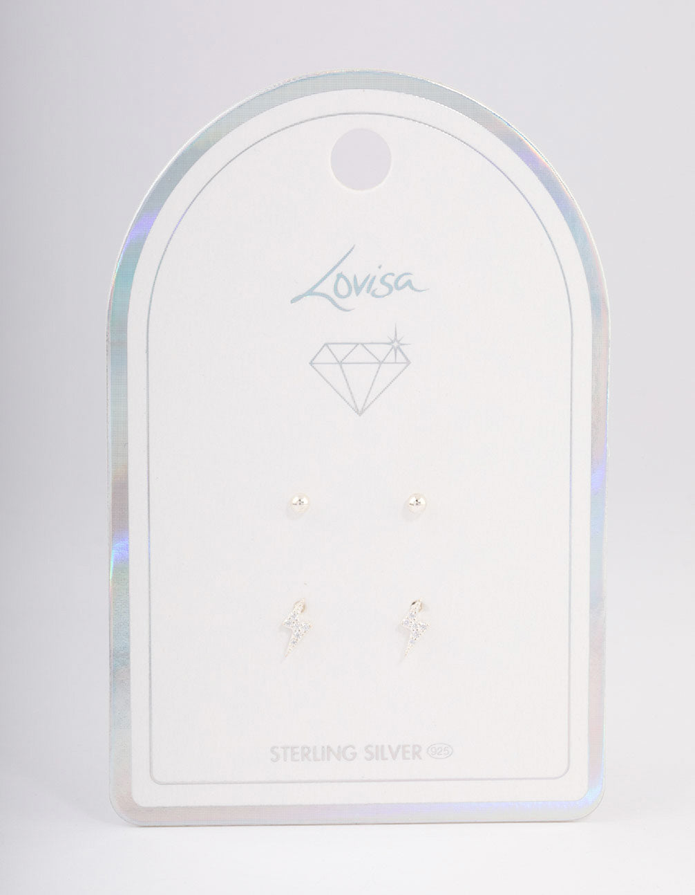 Sterling Silver Diamante Lightning Bolt Earring Pack