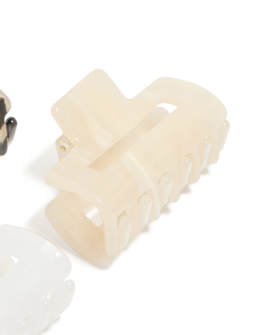 Acrylic Natural Mini Rectangle Claw Clip Pack