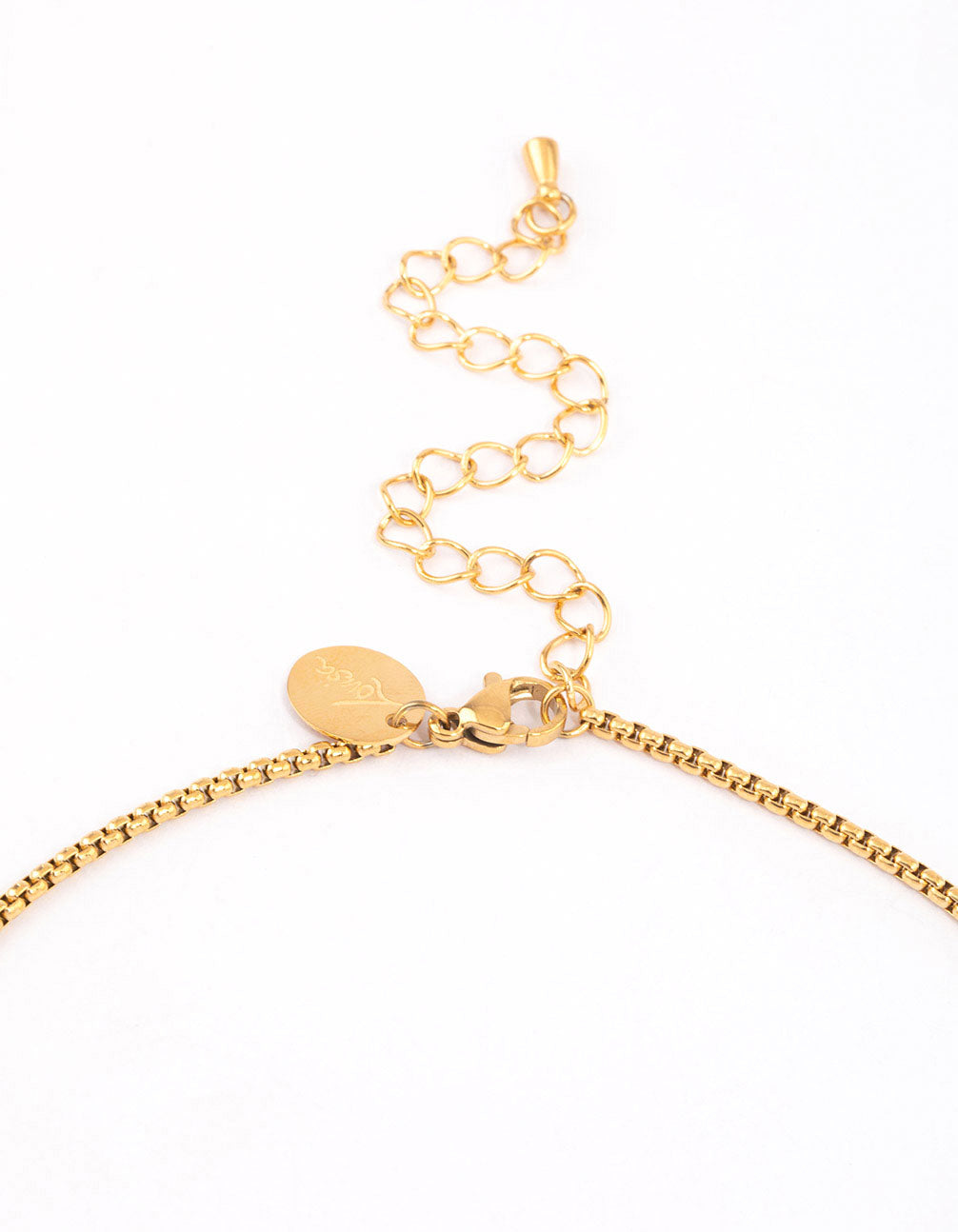 Gold Plated Surgical Steel Crystal Bar Pendant Necklace