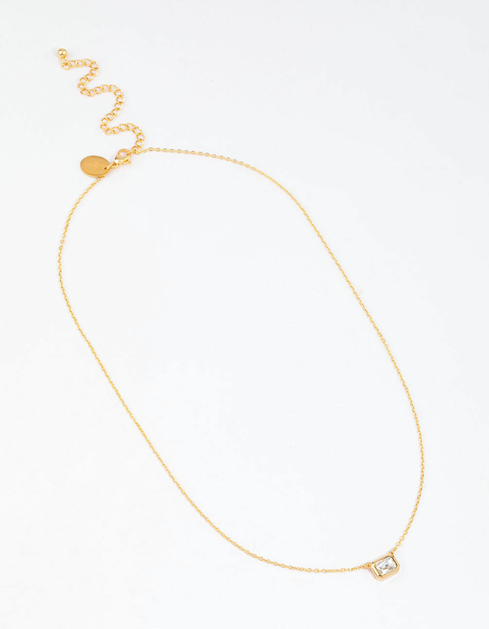 Gold Plated Surgical Steel Emerald Pendant Necklace