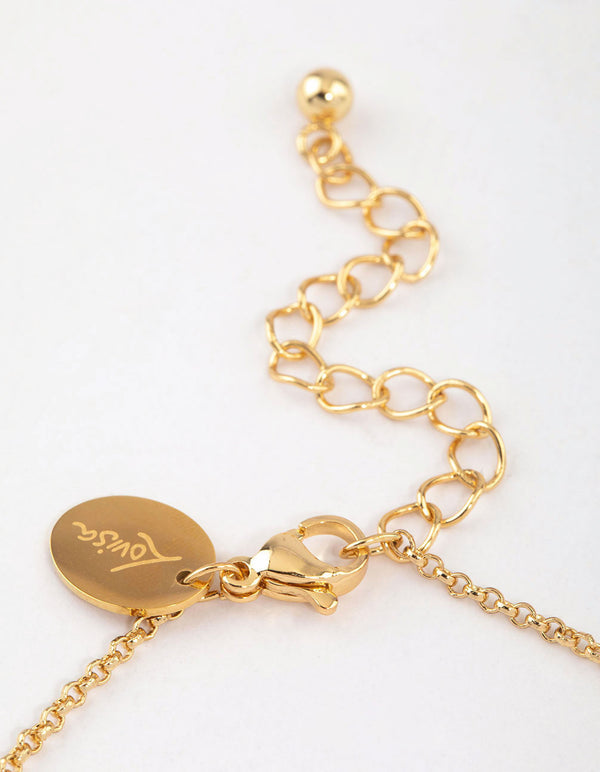 Gold Plated Surgical Steel Pearl Chain Bracelet