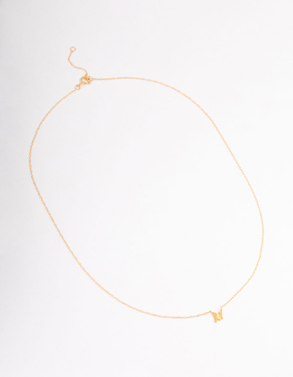 Gold Plated Sterling Silver Polished Butterfly Necklace