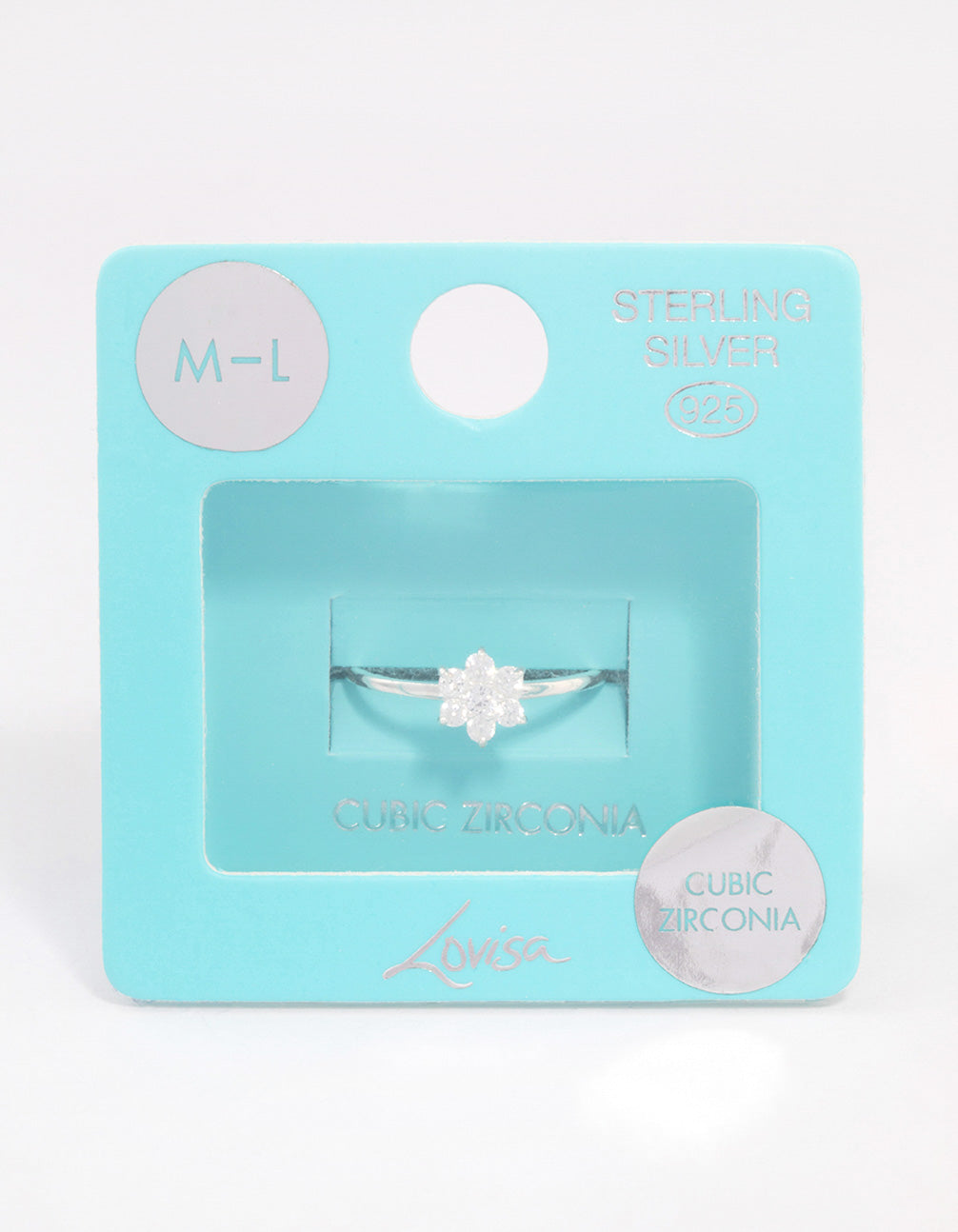 Sterling Silver Cubic Zirconia Daisy Flower Ring