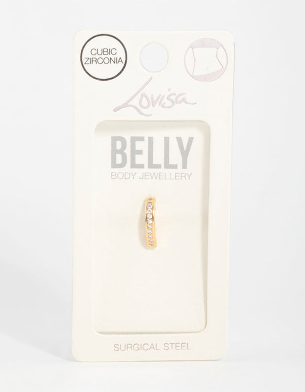 Gold Plated Surgical Steel Curved Belly Ring