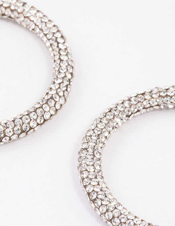 Gold Crust Hoop Earrings 40mm