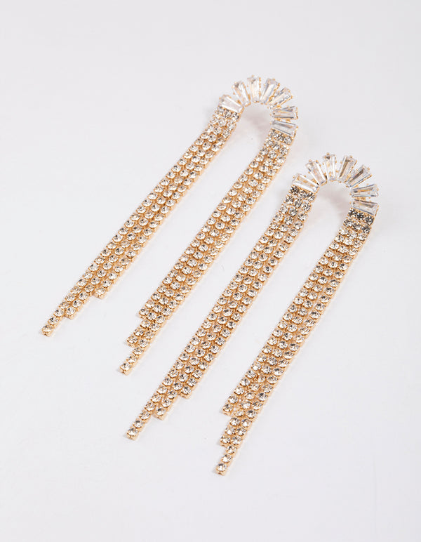 Gold Bag Cup Chain Drop Earrings