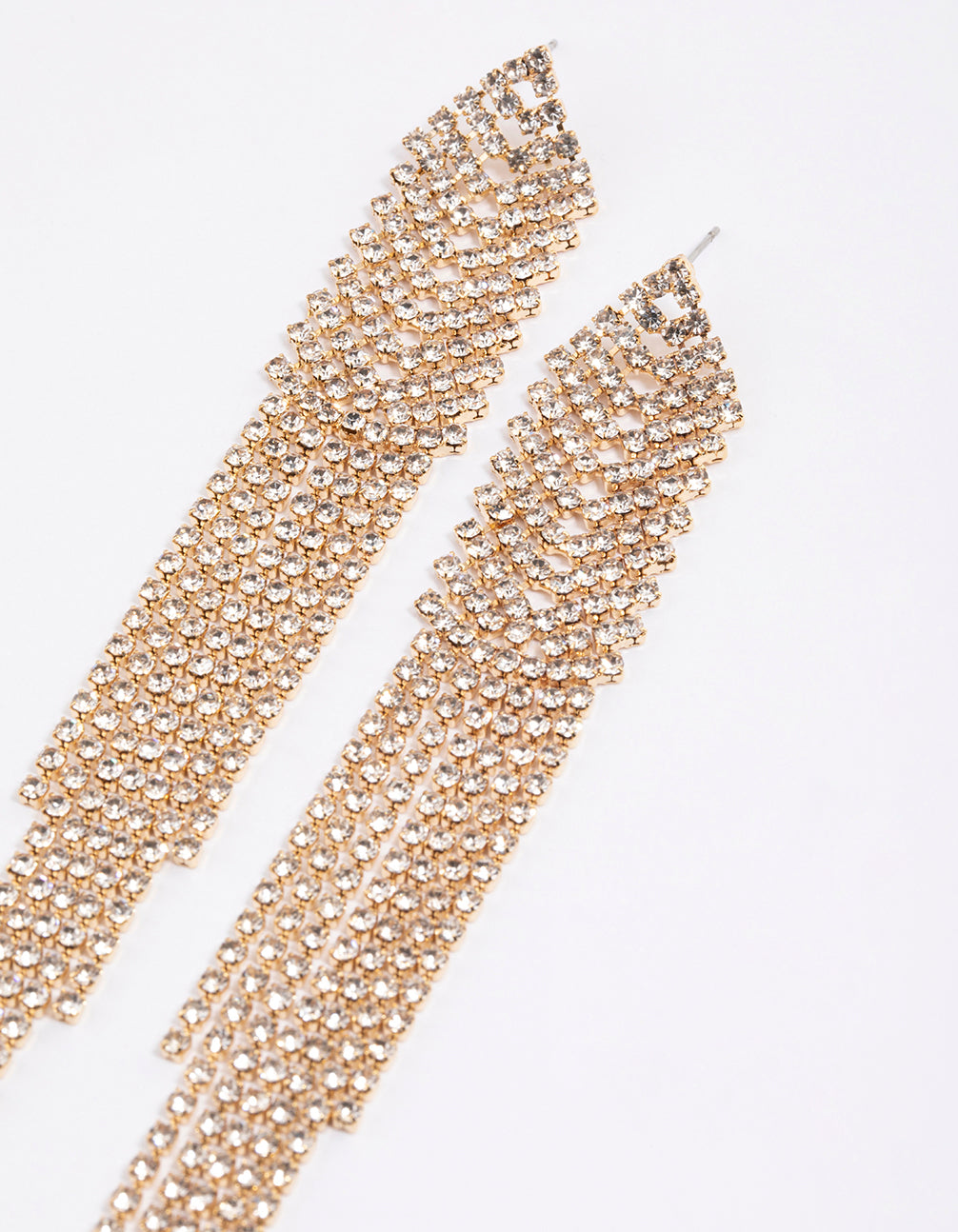 Gold Cup Chain Chandelier Earrings