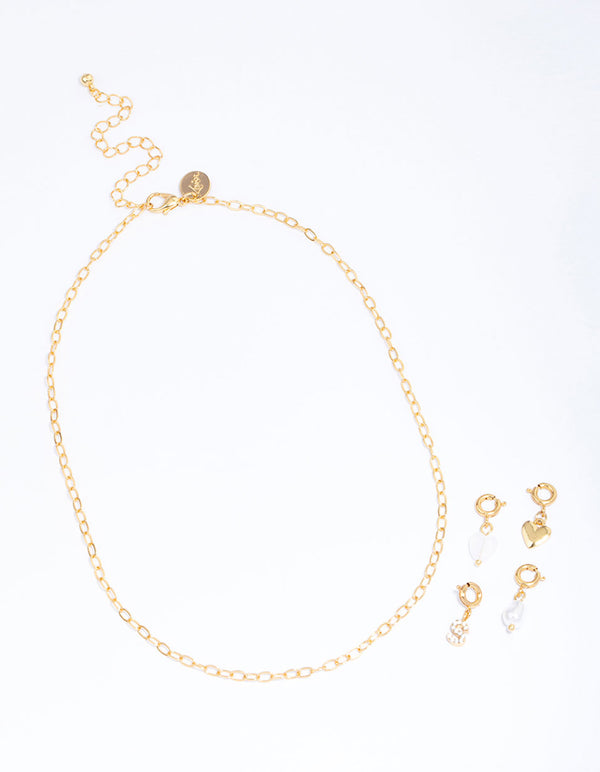 Letter 'S' Gold Plated Initial Customisable Charm Necklace