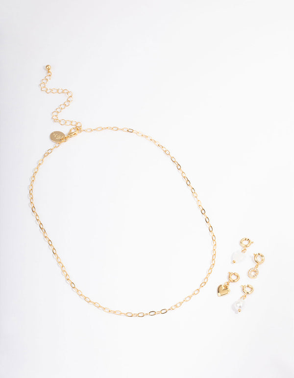 Letter 'C' Gold Plated Initial Customisable Charm Necklace