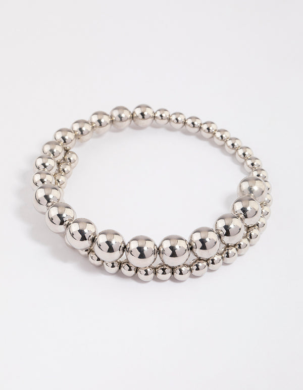 Silver Chunky Beaded Bracelet