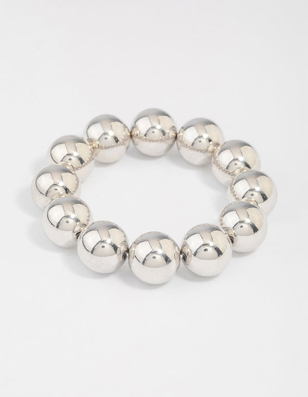 Silver Round Ball Stretch Bracelet