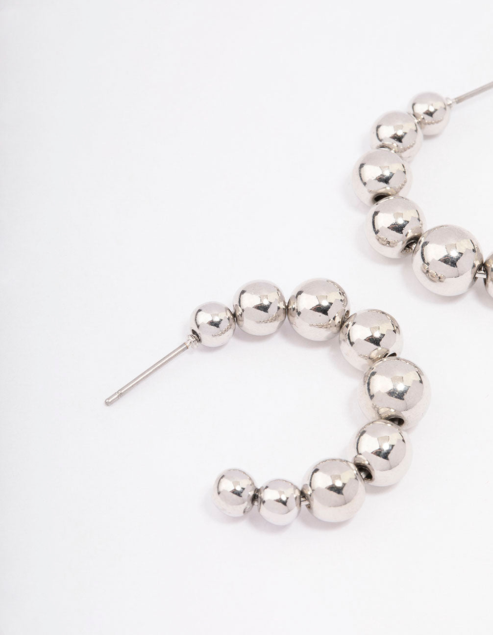 Silver Chunky Ball Hoop Earrings