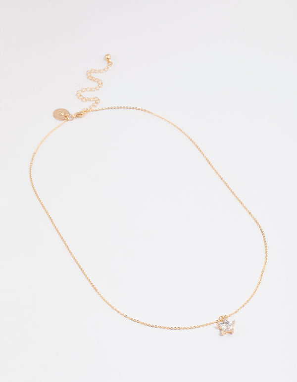 Gold Diamante Mini Star Necklace
