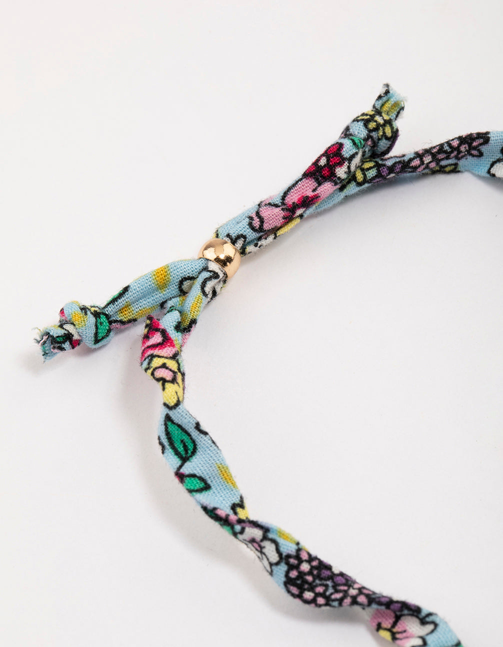 Gold Fabric Toggle Bracelet