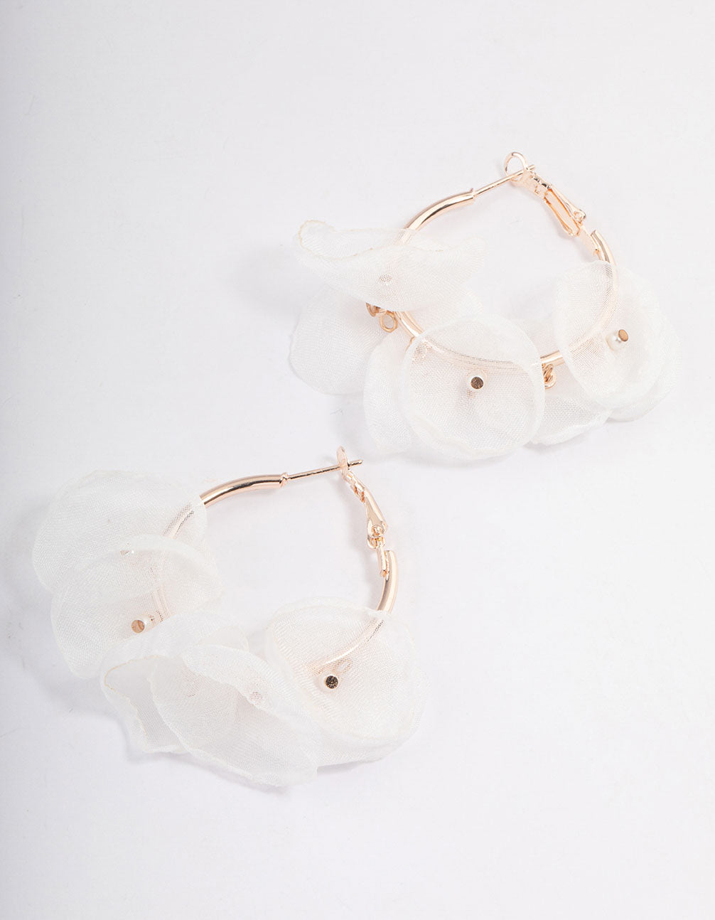 Rose Gold Petal Hoop Earrings