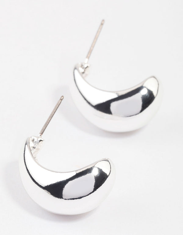Silver Chunky Bubble Hoop Earrings & Polishing Set