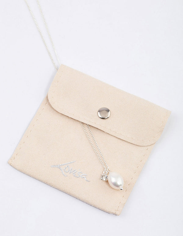 Gold Freshwater Pearl Drop Necklace & Polishing Set