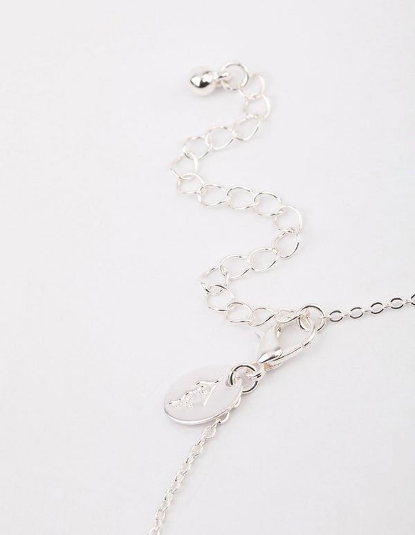 Silver Open Circle Baguette Necklace & Polishing Set