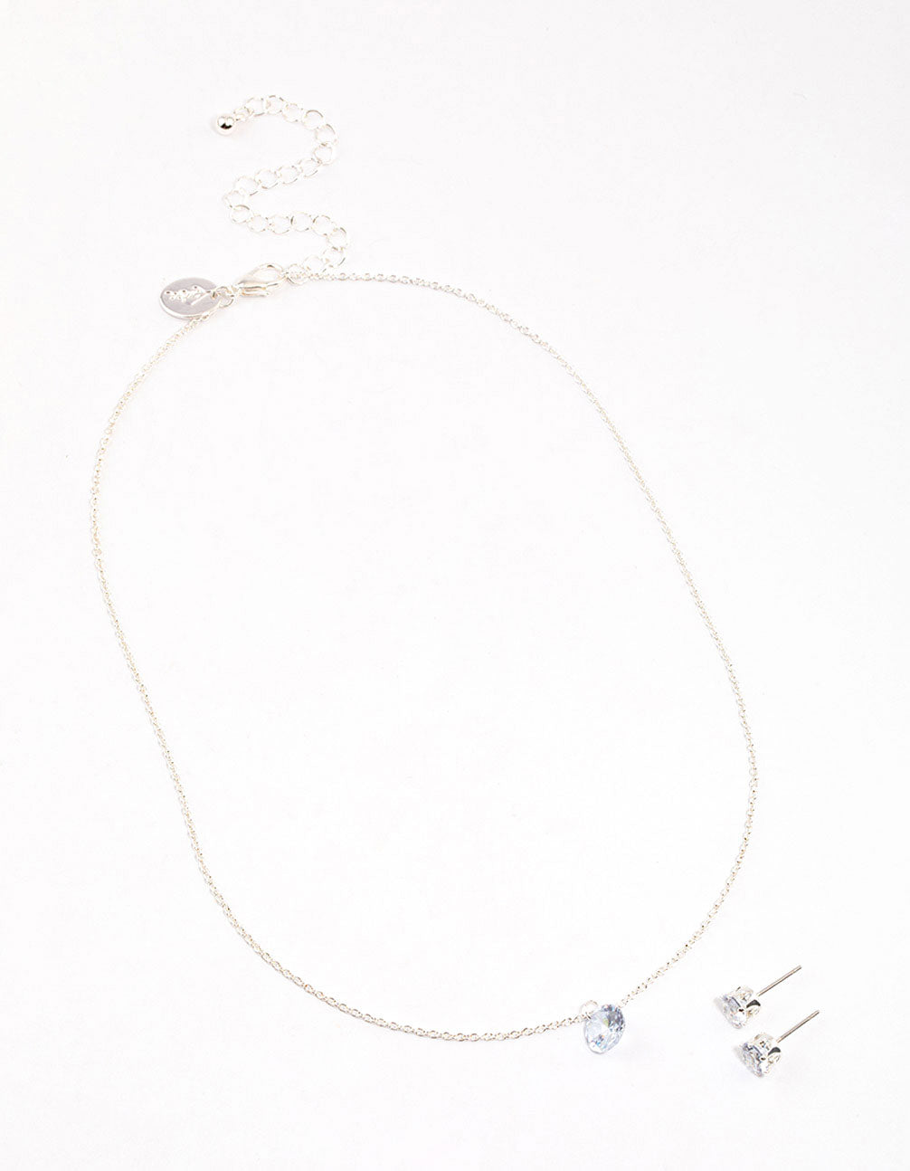 Silver Floating Cubic Zirconia Drop Jewellery & Polishing Set