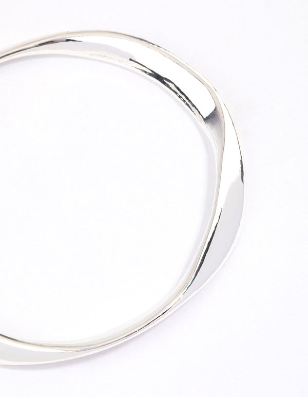 Silver Warped Bangle & Polishing Set