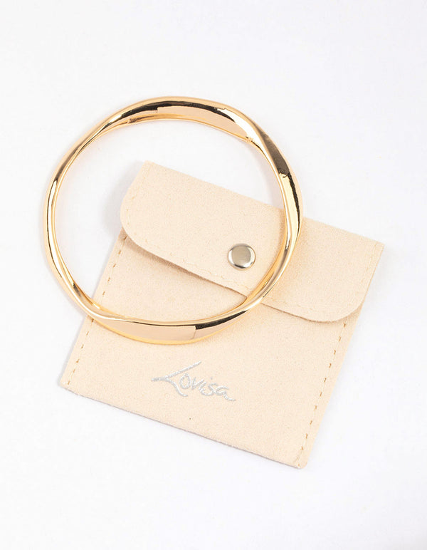 Gold Warped Bangle & Polishing Set