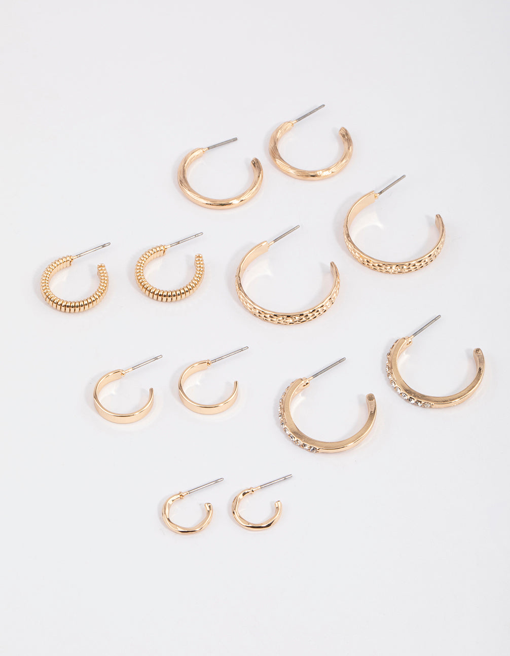 Gold Multi Hoop Earrings 6-Pack
