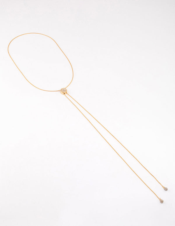 Gold Diamante Adjustable Chain Necklace